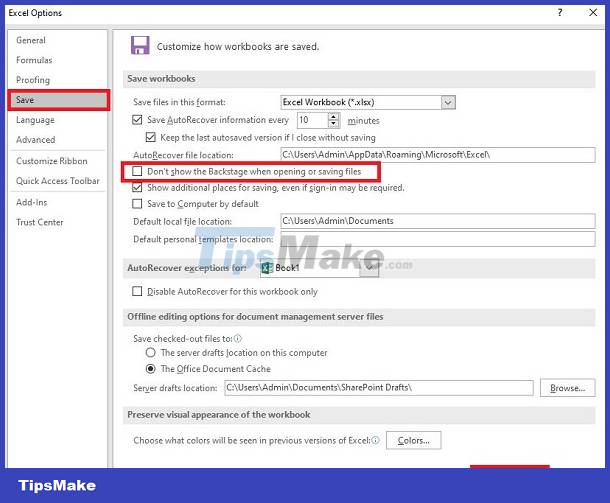 Error always showing Save as box in Excel [FIXING TIPS] Picture 5